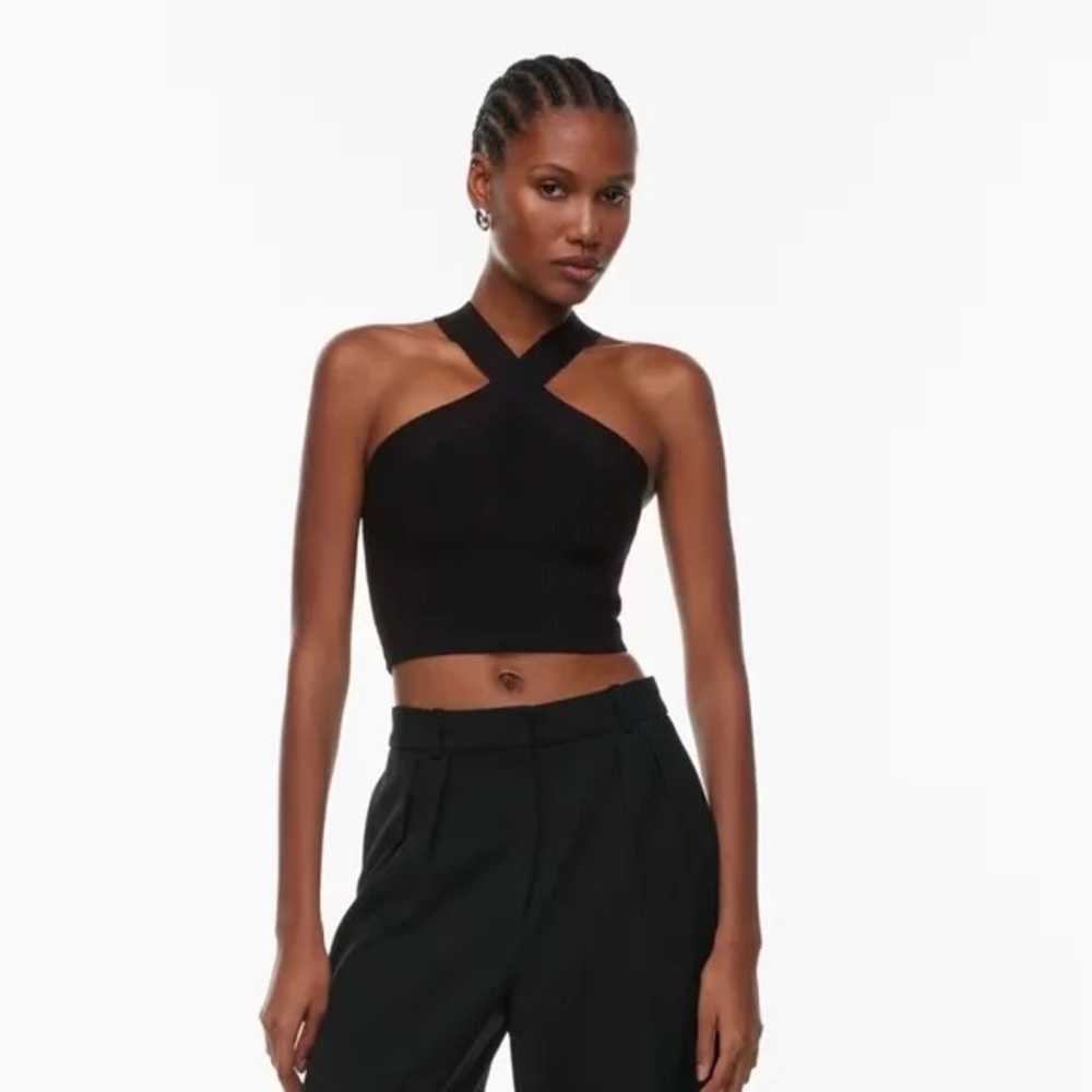 Aritzia Babaton Halter Crop Top Sz M